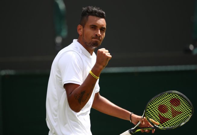 Nick Kyrgios set up a fourth round clash with Andy Murray after seeing off Spain's Feliciano Lopez in four sets. The Australian, seeded 15th, triumphed 6-3 6-7 6-3 6-4.
