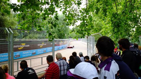 Fans watching the qualifying action on Sunday in the leafy surrounds of Battersea Park.  