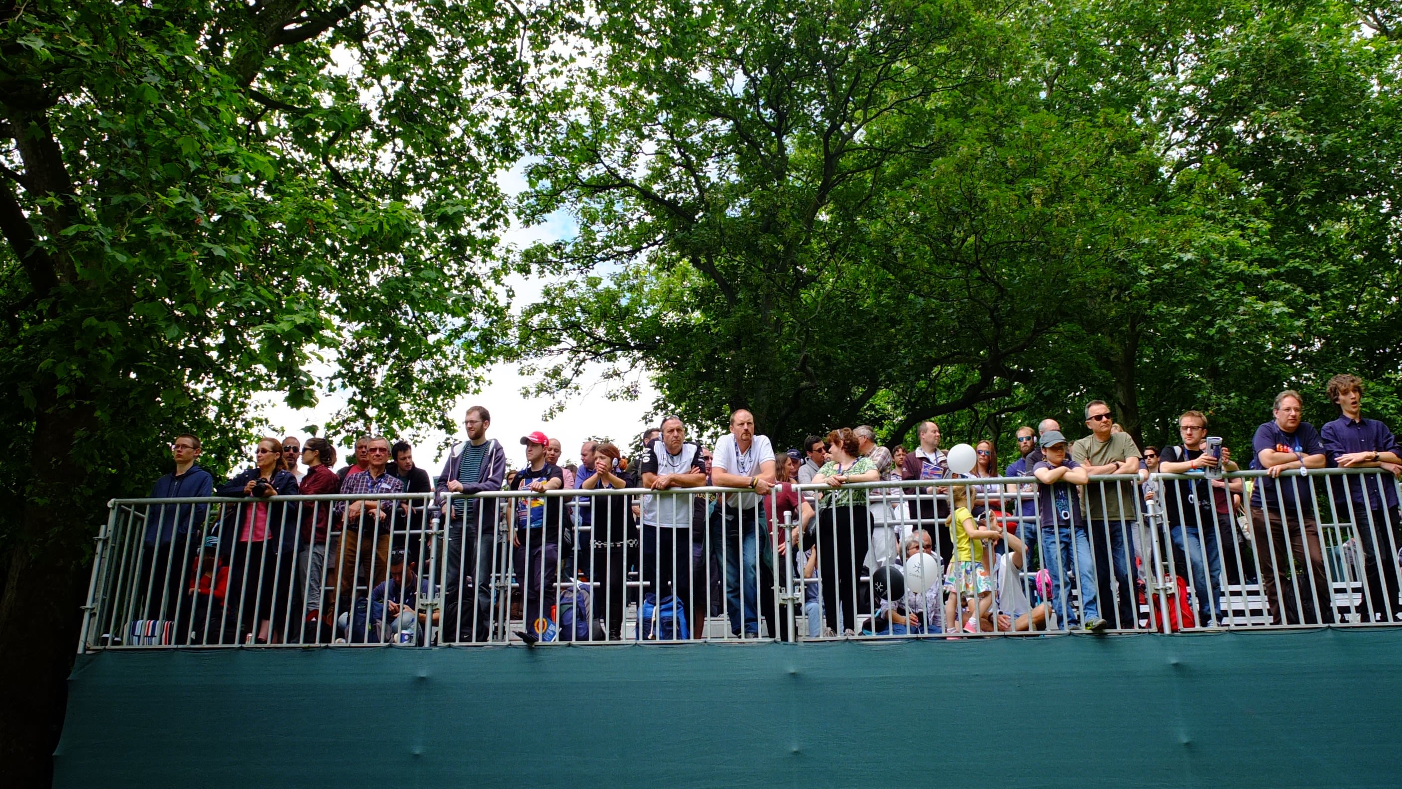 The track was lined with spectators for the 33-lap race.