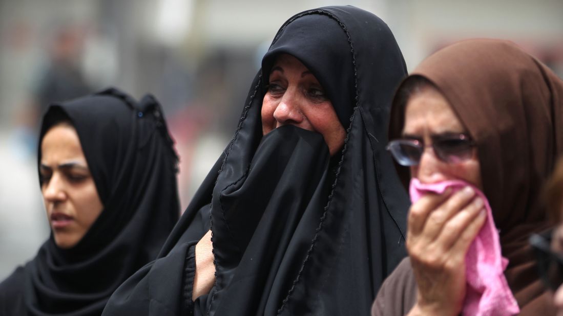 Women react Monday, July 4, at the site of a suicide bombing that took place a day earlier in Baghdad, Iraq. At least 200 people were killed by a truck bomb in the Karrada neighborhood. ISIS claimed responsibility for the attack.