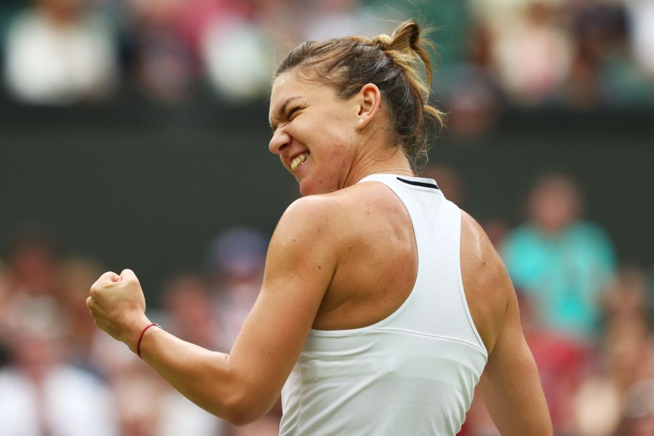 Simona Halep reached the last eight of Wimbledon for the second time in her career after coming from behind to beat American Madison Keys. 