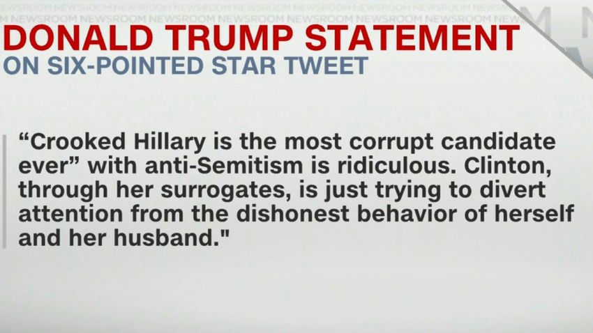 Donald Trump statement on six-pointed star