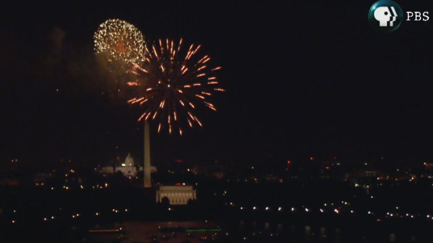 If you watched the fireworks show on PBS Monday night, this is what you saw -- a clearer view than what people saw in person.