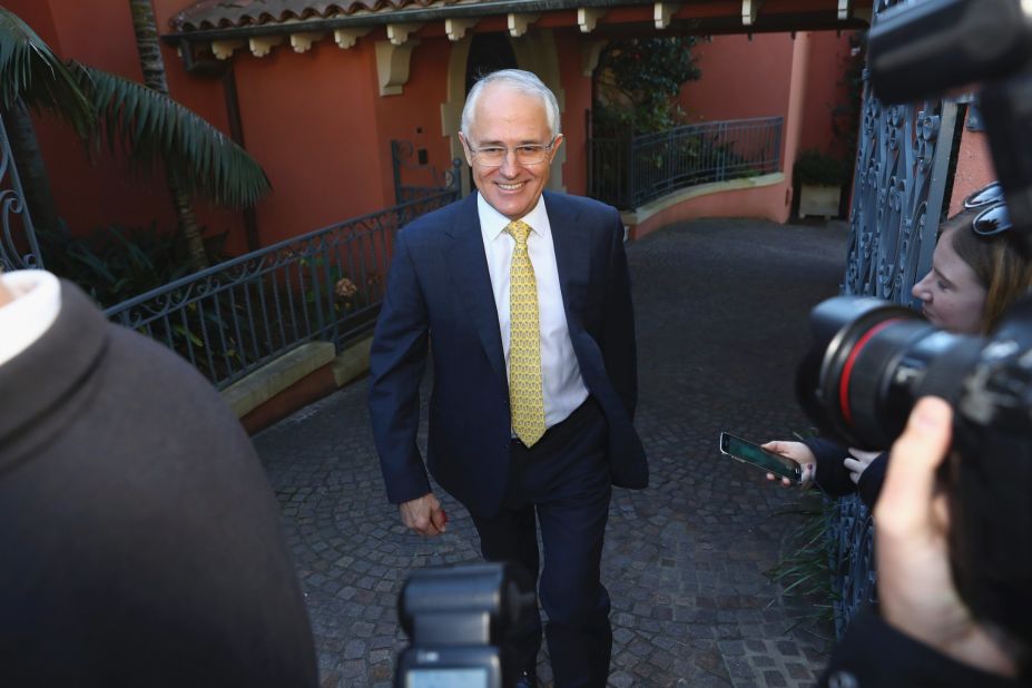 Prime Minister Malcolm Turnbull leaves his Sydney home on July 3, the day after Australia's incredibly close national election delivered a harsh verdict on his government.