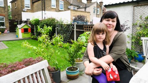 "I want to live in a Britain that's forward-thinking and welcoming," said  Angelina Leatherbarrow, pictured with daughter Gwen.
