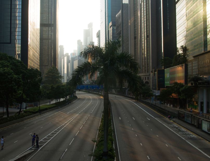 Show co-curator and Hong Kong photographer Tse Mingchong documented the empty roads of downtown Hong Kong as they were blocked off by protesters the 2014 demonstrations. "A viewer can construct their own story about what happened," he says.