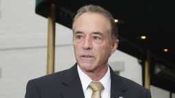 Rep. Chris Collins (R-NY) talks to reporters following a meeting with fellow members of Congress and representatives from the Donald Trump presidential campaign at the National Republican Club of Capitol Hill April 21, 2016 in Washington, DC. 