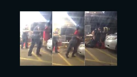 Still frames from the video that appears to show Alton Sterling being shot to death.