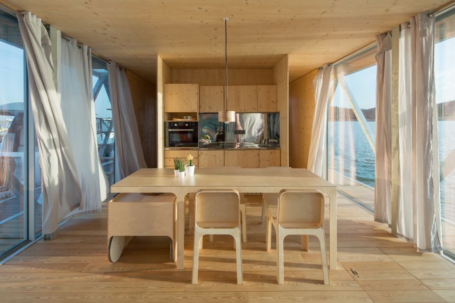 As stylish as it is sustainable, Floatwing homes come with a wine cellar, barbecue area and a rooftop terrace. As for sustainability, the designers chose eco-friendly materials such as cork and wood. It's energy efficient too, thanks to double-glazed panels for insulations and solar panels that cover up to 80 percent of energy consumption throughout the year.