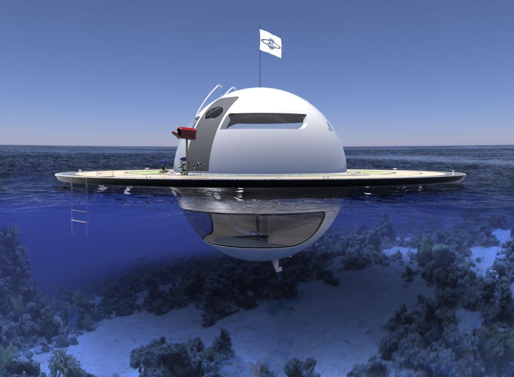 The UFO is completely self-sustaining, incorporating innovative features like a water generator that turns salt water and rain into potable water. The mobile home also has solar panels and optional water turbines to power the battery. 