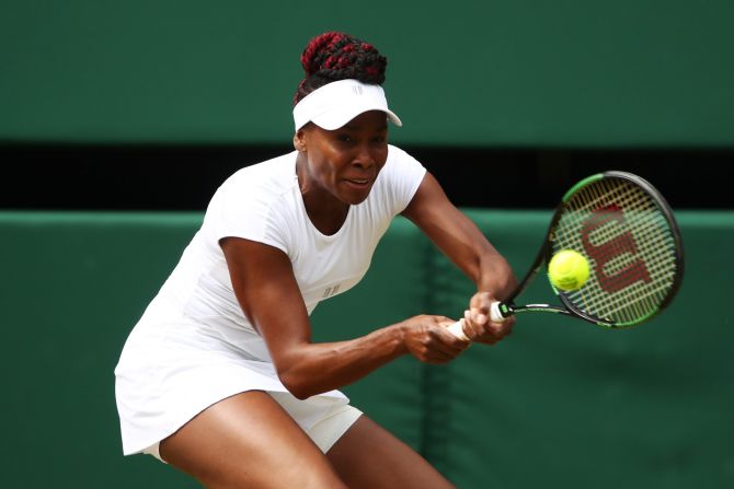 Seven breaks of serve in the first eight games suggested the second semifinal could go either way, as 36-year-old Venus Williams took on world No. 4 Angelique Kerber. 