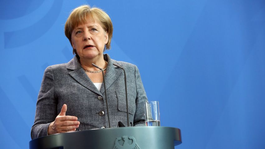 German Chancellor Angela Merkel attends a joint press conference with the Argentinian President at the Chancellery in Berlin on July 5, 2016.  / AFP / Adam BERRY        (Photo credit should read ADAM BERRY/AFP/Getty Images)