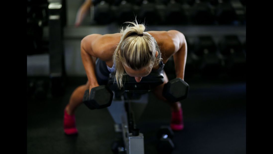 Koroleva lifts weights. She also just got her master's degree and is working several hours a week at a retail sport company, photographer Aude Guerrucci said.