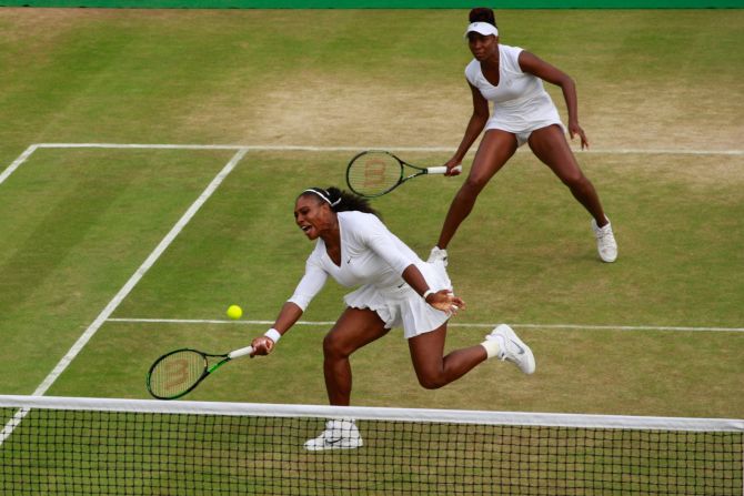 After a short break, the Williams sisters were back out on court for the women's doubles, beating Vesnina and fellow Russian Ekaterina Makarova -- last year's losing finalists -- 7-6 (7-1) 4-6 6-2 to reach the semis. The Americans next face Julia Gorges and Karolina Pliskova, the eighth seeds.