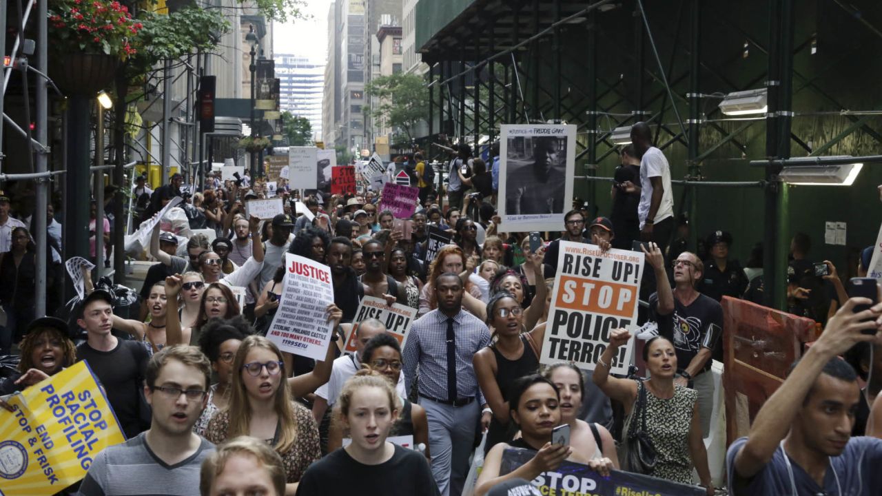 Protesters in New York.