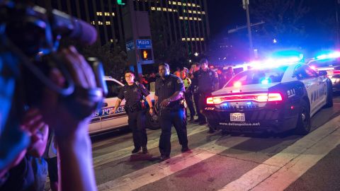 Police barricaded the area after a 2016 sniper shooting in Dallas that left multiple officers dead.