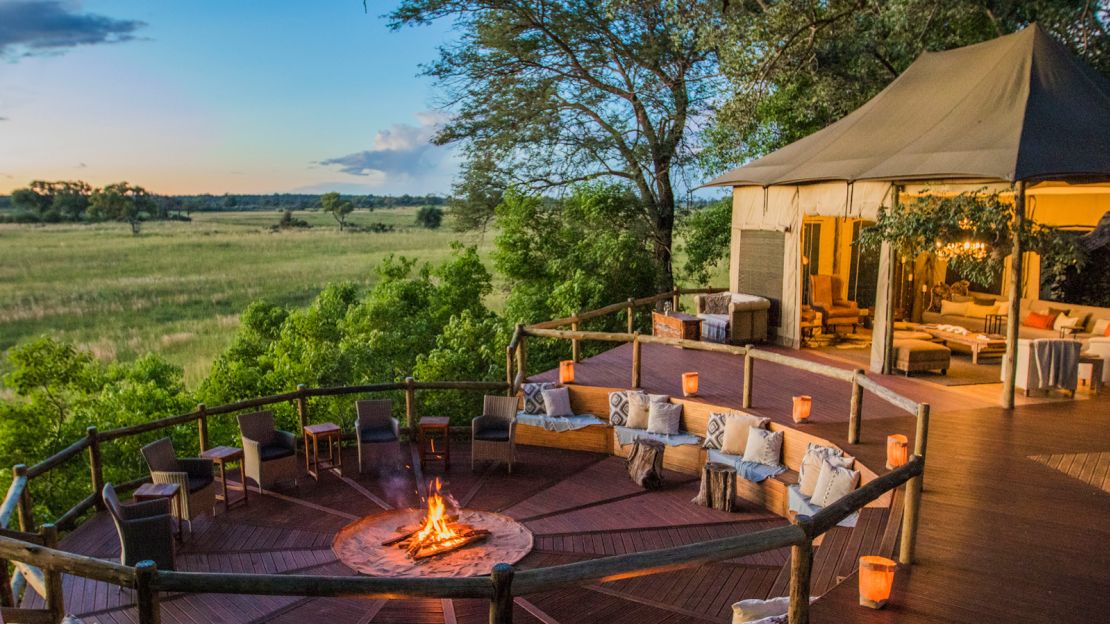 Nambwa Tented Lodge has a viewing deck for watching the local wildlife. 