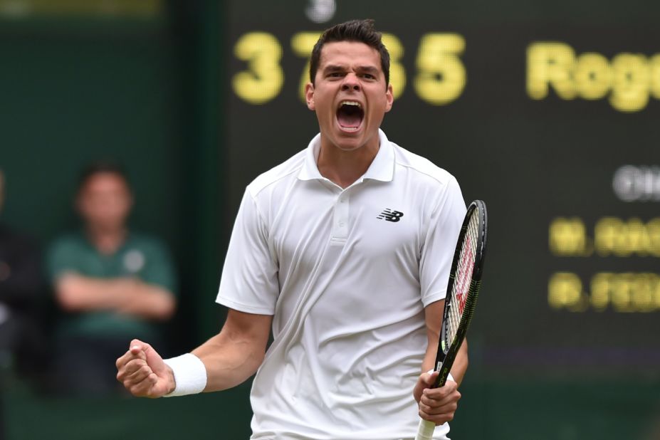 Milos Raonic beat Wimbledon great Roger Federer to become the first Canadian man in history to reach a grand slam final and the first non-European male finalist at Wimbledon since Andy Roddick in 2009.