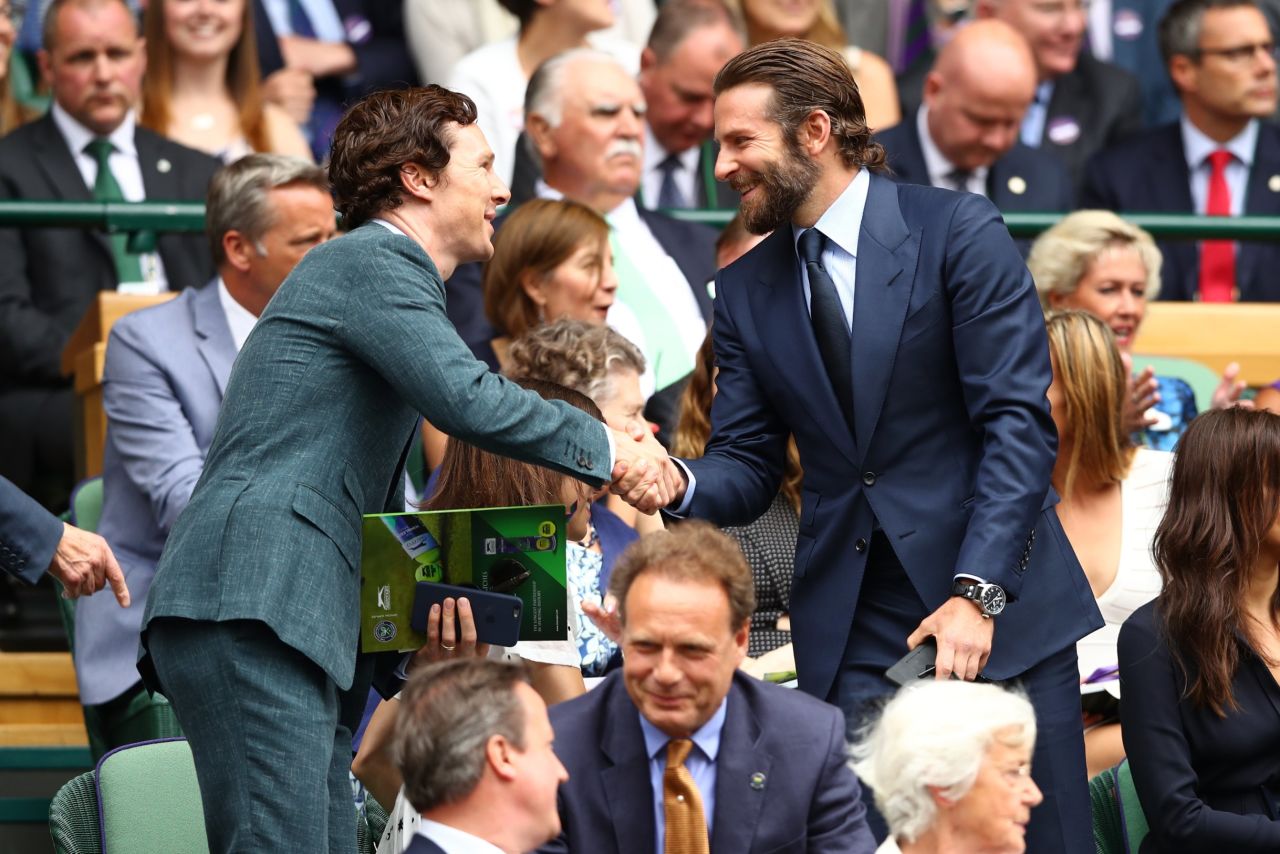 Acting duo Benedict Cumberbatch and Bradley Cooper were both taking in the game and had a quick chat ahead of the action.