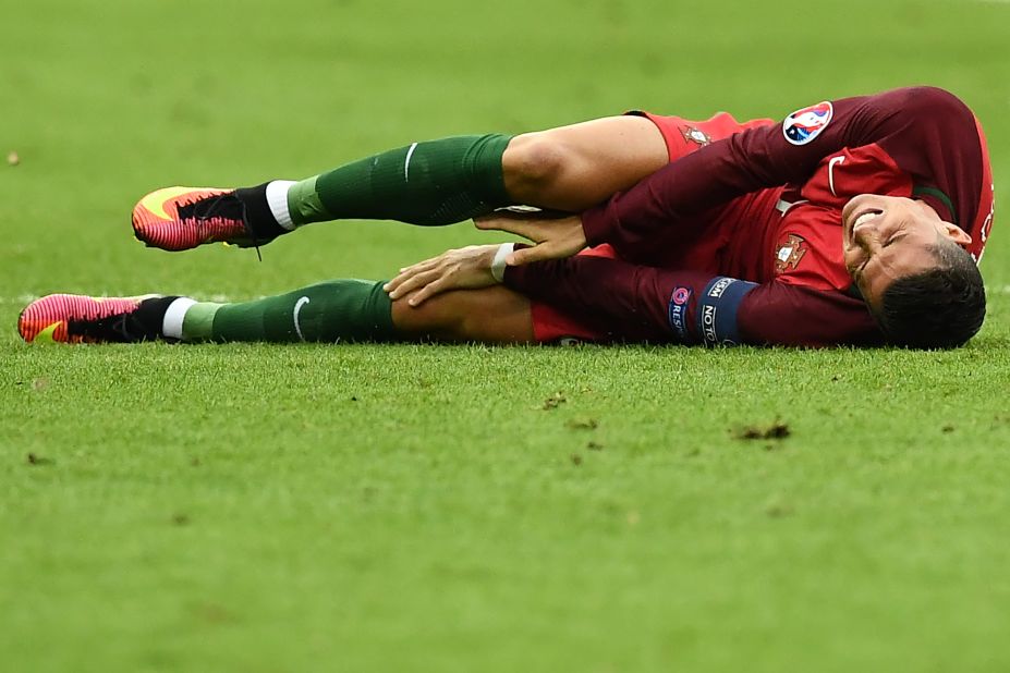 Ronaldo had left the field to receive treatment and come back on but the pain was too much for him to continue.