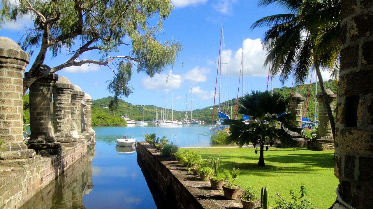 The island of Antigua is host to a group of Georgian-style naval buildings and other structures within a walled enclosure. Generations of African slaves built the dockyard for the British Navy, which used it to protect sugar cane planters during a time when European countries were battling for control of the Eastern Caribbean. 