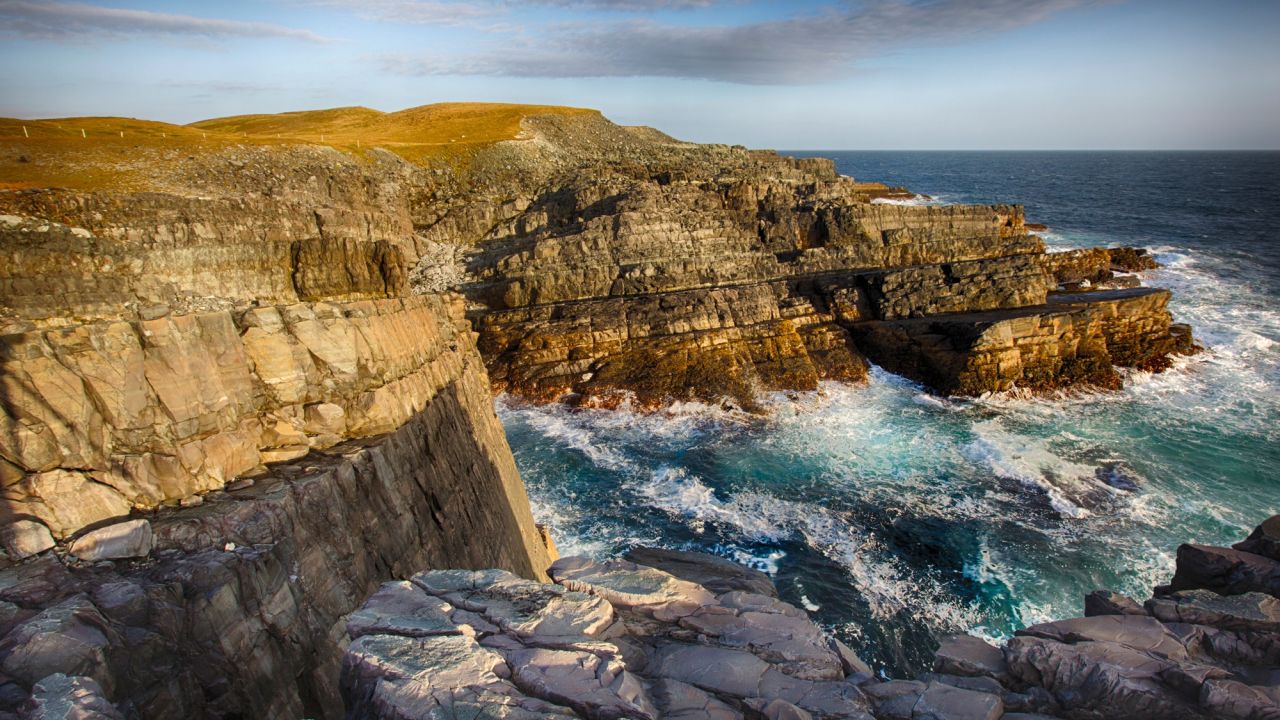 On the southeastern tip of the island of Newfoundland, a narrow strip of coastal cliffs dating back more than 500 million years contains the oldest known collection of large fossils in the world. The fossils mark the appearance of biologically complex organisms. 