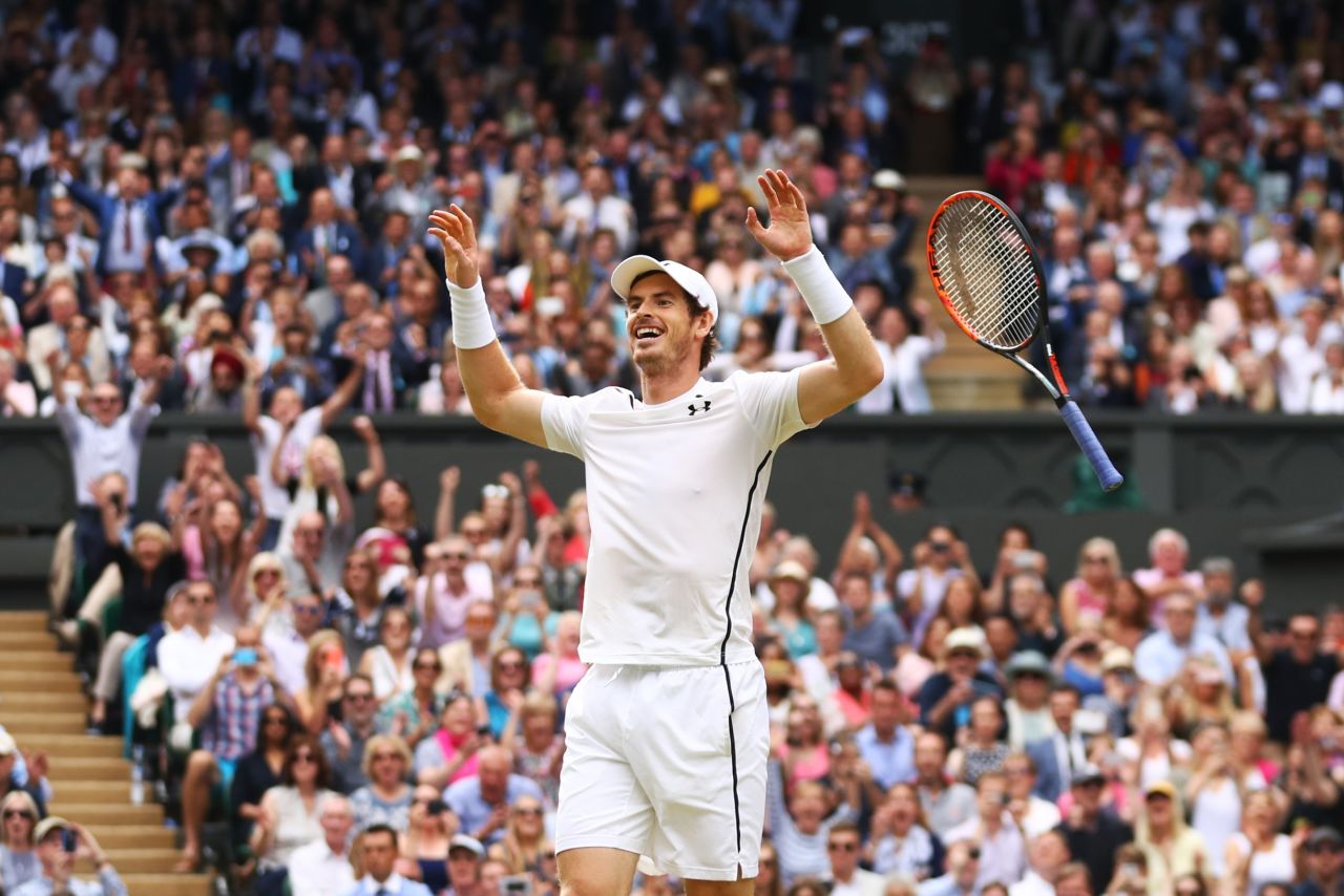 Murray celebrated his second title win as Centre Court went mad for the British No.1.