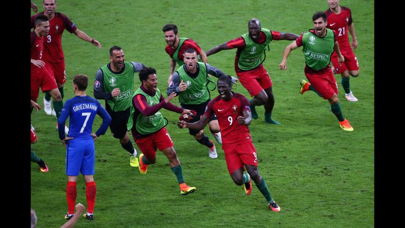 Eder, a substitute, ran away in delight after firing home an unstoppable effort.