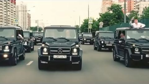 New graduates of Russia's FSB academy appear to love the "geliki," the nickname of the Mercedes-Benz G-Klasse SUV, a common carrier of Moscow's rich and famous. 