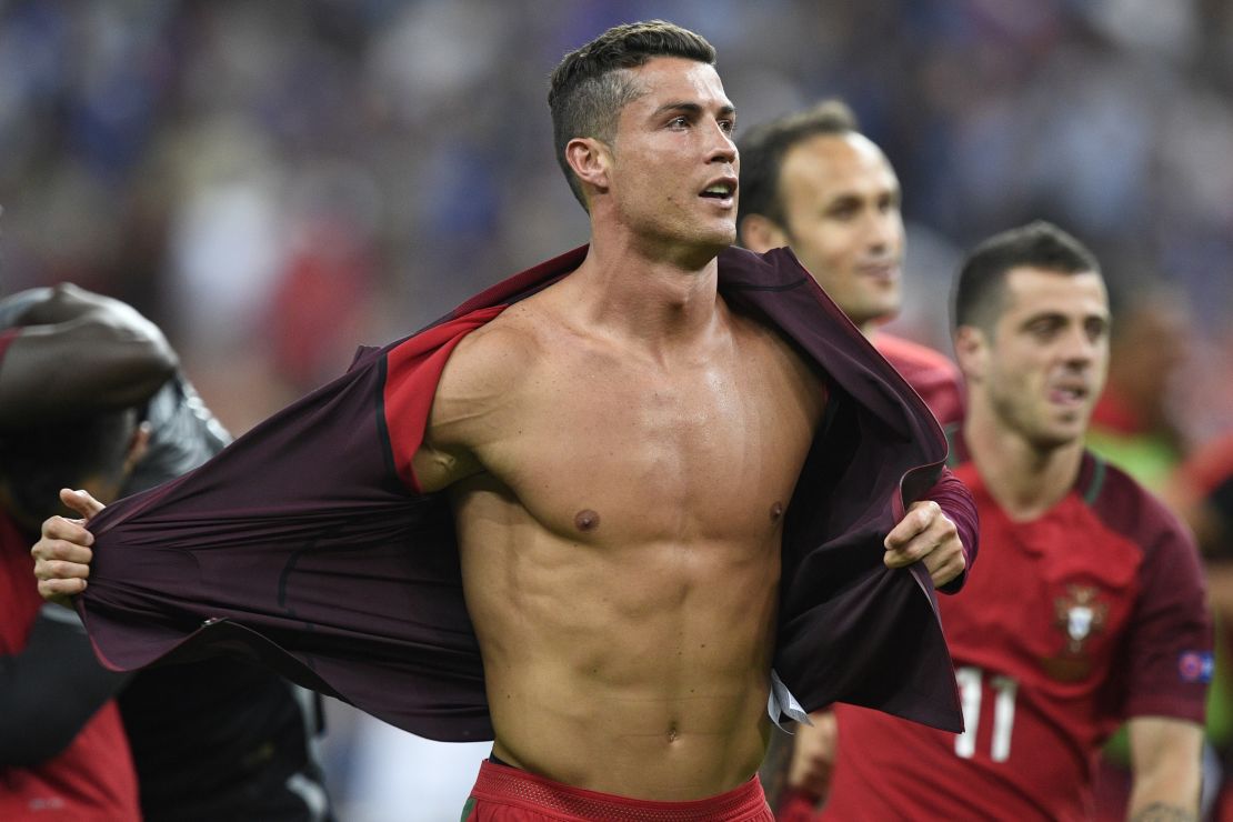 Ronaldo's trademark celebration was on show in Paris. 
