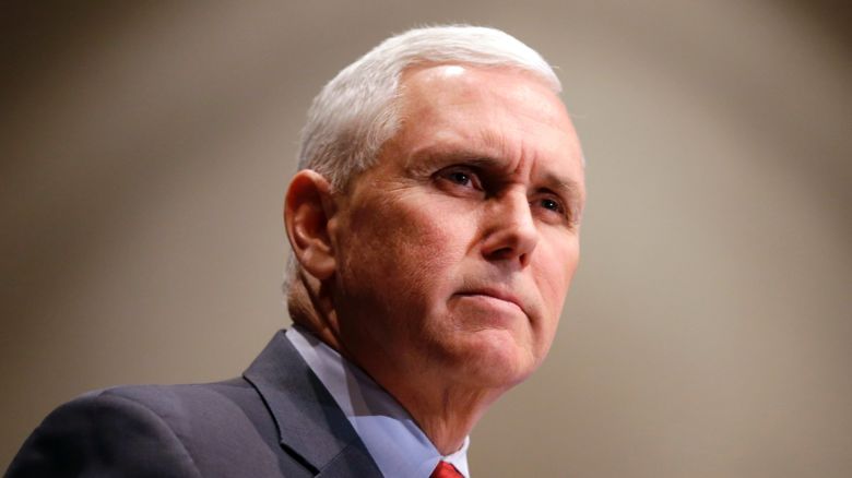 Indiana Gov. Mike Pence  in Indianapolis on Tuesday, Jan. 27, 2015.  