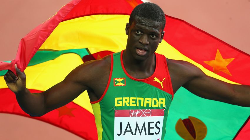 GLASGOW, SCOTLAND - JULY 30:  Kirani James of Grenada celebrates winning gold in the Men's 400 metres Final at Hampden Park during day seven of the Glasgow 2014 Commonwealth Games on July 30, 2014 in Glasgow, United Kingdom.  (Photo by Alex Livesey/Getty Images)