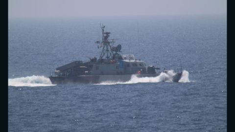 One of the Iranian ships as it approached the USS New Orleans when Centcom Commander Gen. Joseph Votel was aboard