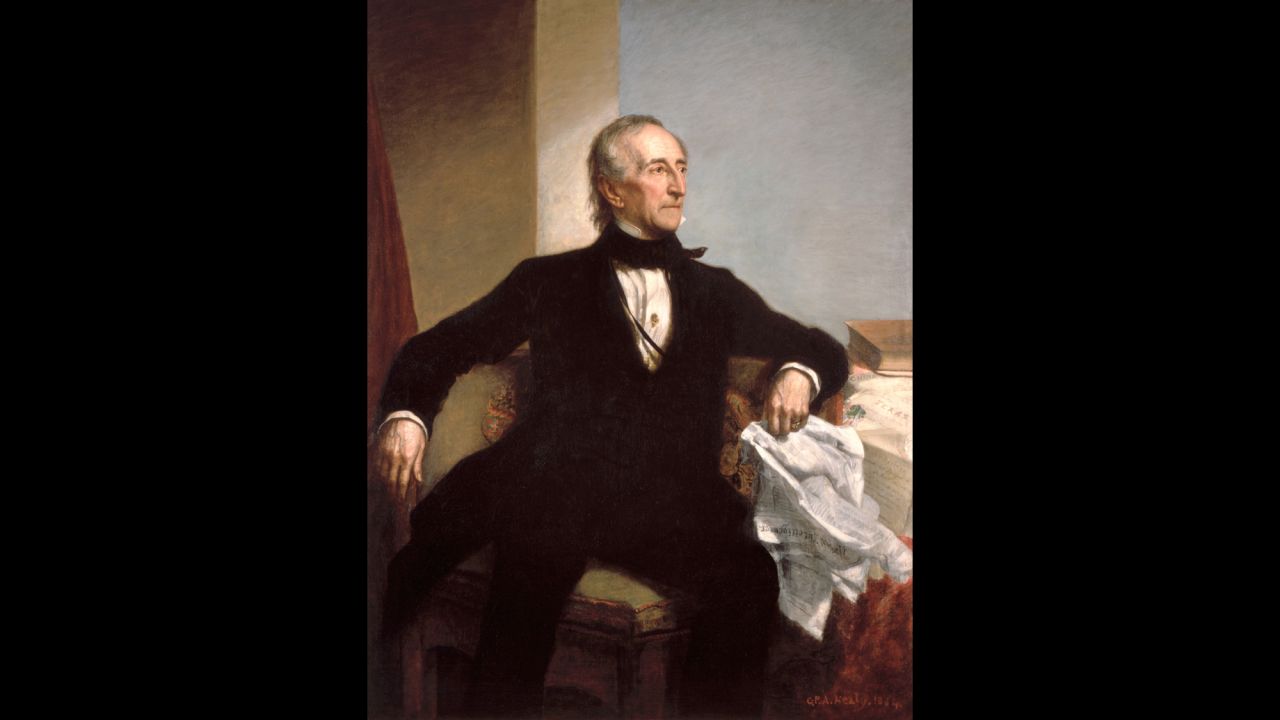 The sidekick in the slogan "Tippecanoe and Tyler Too," Tyler was vice president for just a matter of weeks before the death of President William Henry Harrison. Critics of his subsequent presidency called him "His Accidency."