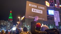 CLEVELAND, OH - DECEMBER 29: Demonstrators march on Ontario St. on December 29, 2015 in Cleveland, Ohio. Protestors took to the street the day after a grand jury declined to indict Cleveland Police officer Timothy Loehmann for the fatal shooting of Tamir Rice on November 22, 2014. (Photo by Angelo Merendino/Getty Images)