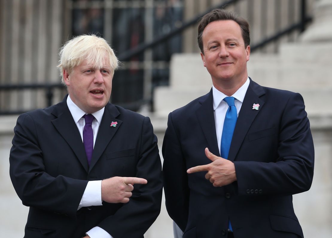 David Cameron, then prime minister, stands with then London mayor Boris Johnson before the 2012 London Paralympics.