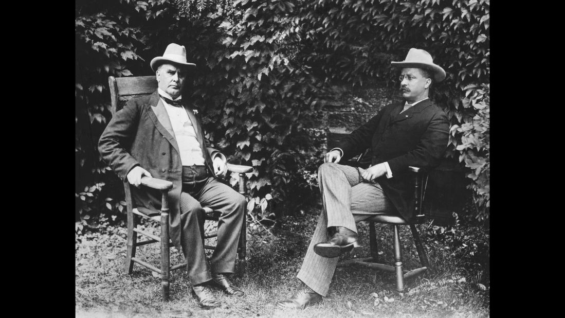 "I would a great deal rather be anything, say professor of history, than vice president," Roosevelt said. The former New York governor, seen at right with President William McKinley, ended up serving just six months as vice president, assuming the presidency after McKinley was assassinated. Roosevelt was the youngest President in America's history. He would become known as a trust buster and conservationist, setting aside more than 200 million acres across the country as public lands for national forests and wildlife refuges.