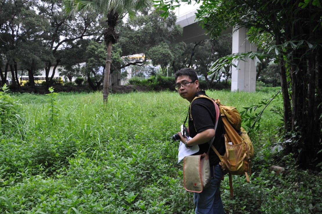 Sunny Chan in what he calls the "Triangular Oasis." 