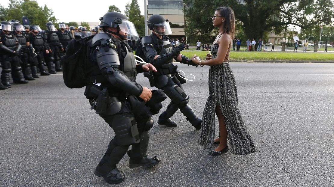 Baton Rouge peaceful protest RESTRICTED