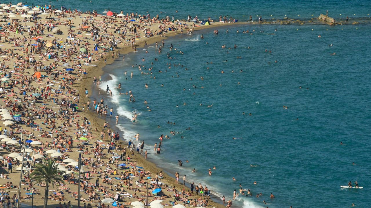 Barcelona is a European city break that offers great food, culture, nightlife and beaches. But as this shot of Barceloneta beach shows, it can get a little crowded. 