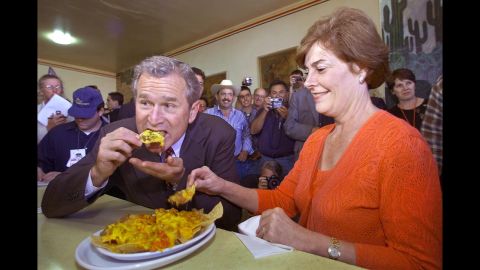 George W. Bush, the 43rd president, choked while <a href="http://edition.cnn.com/2002/ALLPOLITICS/01/13/bush.fainting/">eating a pretzel</a> and watching a football game on television in 2002.