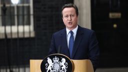 LONDON, ENGLAND - JULY 13:  Prime Minister David Cameron speaks as he leaves Downing Street for the last time on July 13, 2016 in London, England. David Cameron leaves Downing Street today having been Prime Minister of the United Kingdom since May 2010 and Leader of the Conservative Party since December 2005. He is succeeded by former Home Secretary Theresa May and will remain as Member of Parliament for Witney in Oxfordshire.  (Photo by Carl Court/Getty Images)