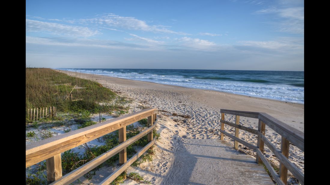 Cape Canaveral National Seashore is  south of New Smyrna Beach. Sea turtles come ashore to lay their eggs on the park's beaches, and National Park Service teams actively work to protect the nests. 