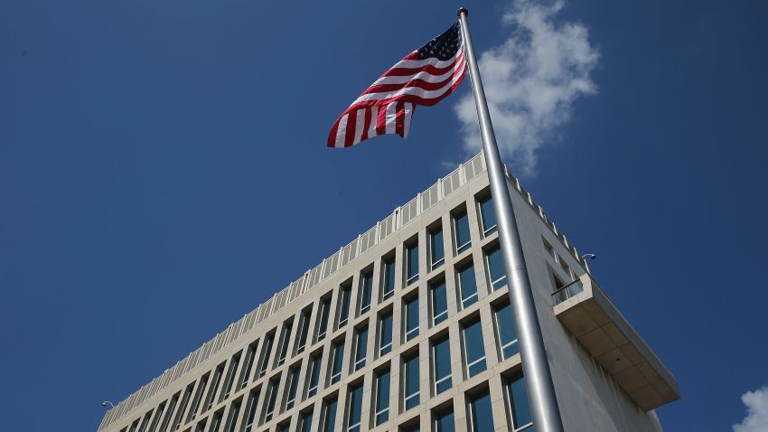 The American flag flies at the U.S. Embassy following a ceremony August 14, 2015, in Havana.