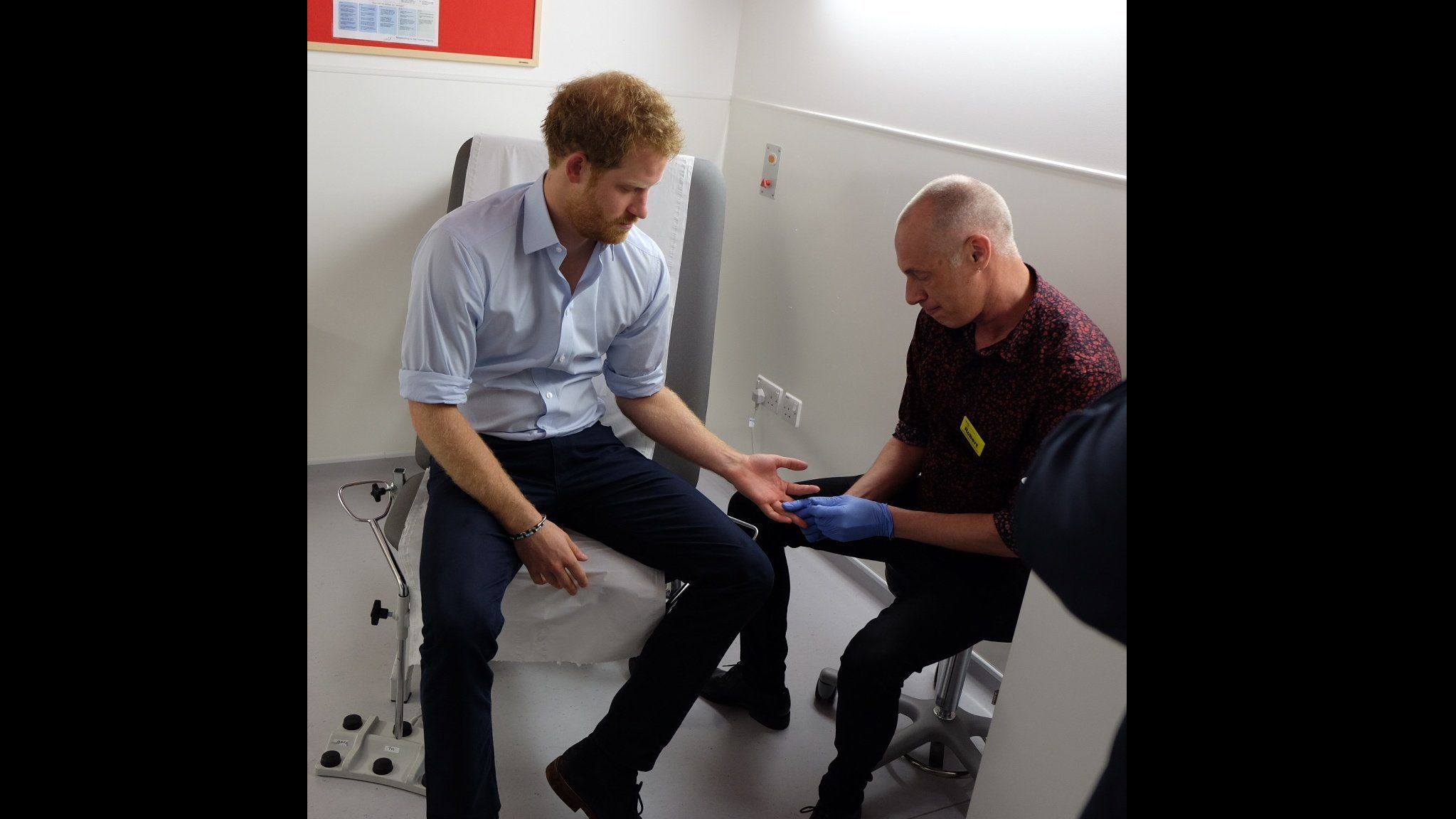 Prince Harry gets tested Thursday for HIV by Robert Palmer at a London clinic.