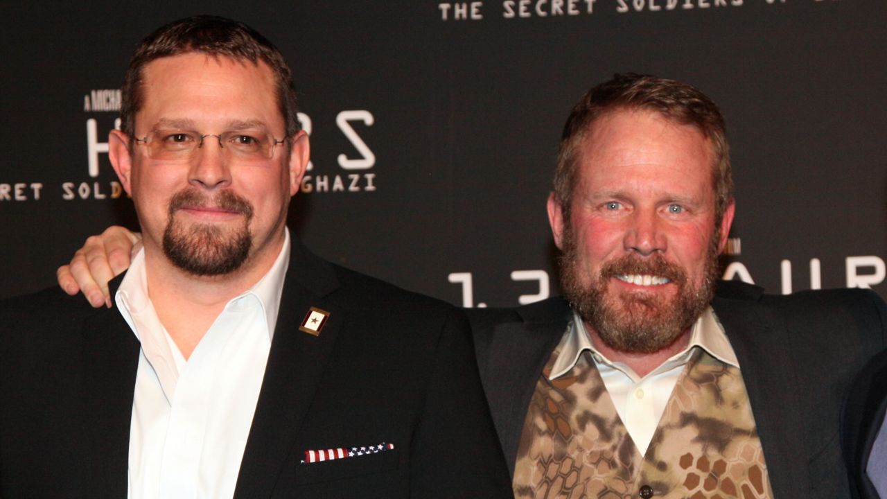 John Tiegen, left, and Mark Geist, survivors of the Benghazi attack