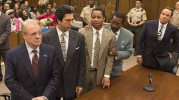 THE PEOPLE v. O.J. SIMPSON: AMERICAN CRIME STORY "The "Verdict" Episode 110 (Airs Tuesday, April 5, 10:00 pm/ep) -- Pictured: (l-r) Nathan Lane as F. Lee Bailey, David Schwimmer as Robert Kardashian, Cuba Gooding, Jr. as O.J. Simpson, Courtney B. Vance as Johnnie Cochran, John Travolta as Robert Shapiro. CR: Prashant Gupta/FX