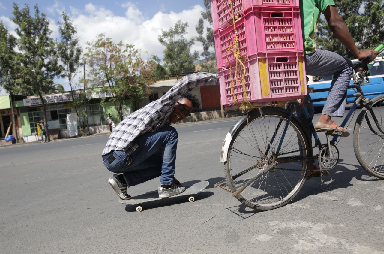 Around 150 members make up street collective Ethiopia Skate.