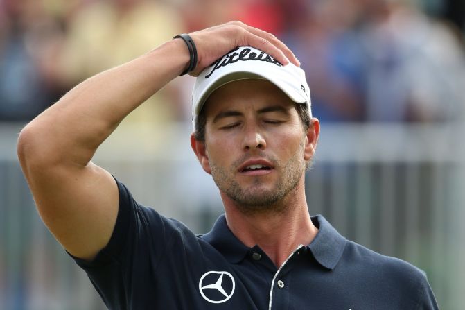 Finishing with four consecutive bogeys, Australia's Adam Scott crumbled to a final-round 75 at Royal Lytham -- blowing a golden opportunity to win his first British Open title. Eventual winner Ernie Els had been six back at the start of the day -- "Big Easy" indeed.