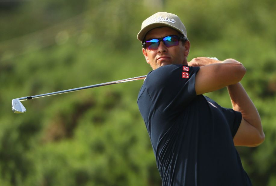 World No. 8 Adam Scott will never forget his<a href="http://edition.cnn.com/2016/07/14/golf/gallery/the-open-golf-biggest-meltdowns/index.html"> torrid conclusion </a>to 2012's edition of the Open Championship. Today, though, the Australian looked solid, if unspectacular -- coming up the front nine at one under par. 